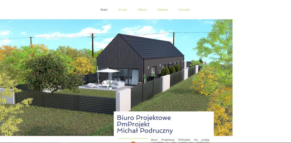 biuro projektowe PmProjekt Michał Podruczny strona www dla architekta